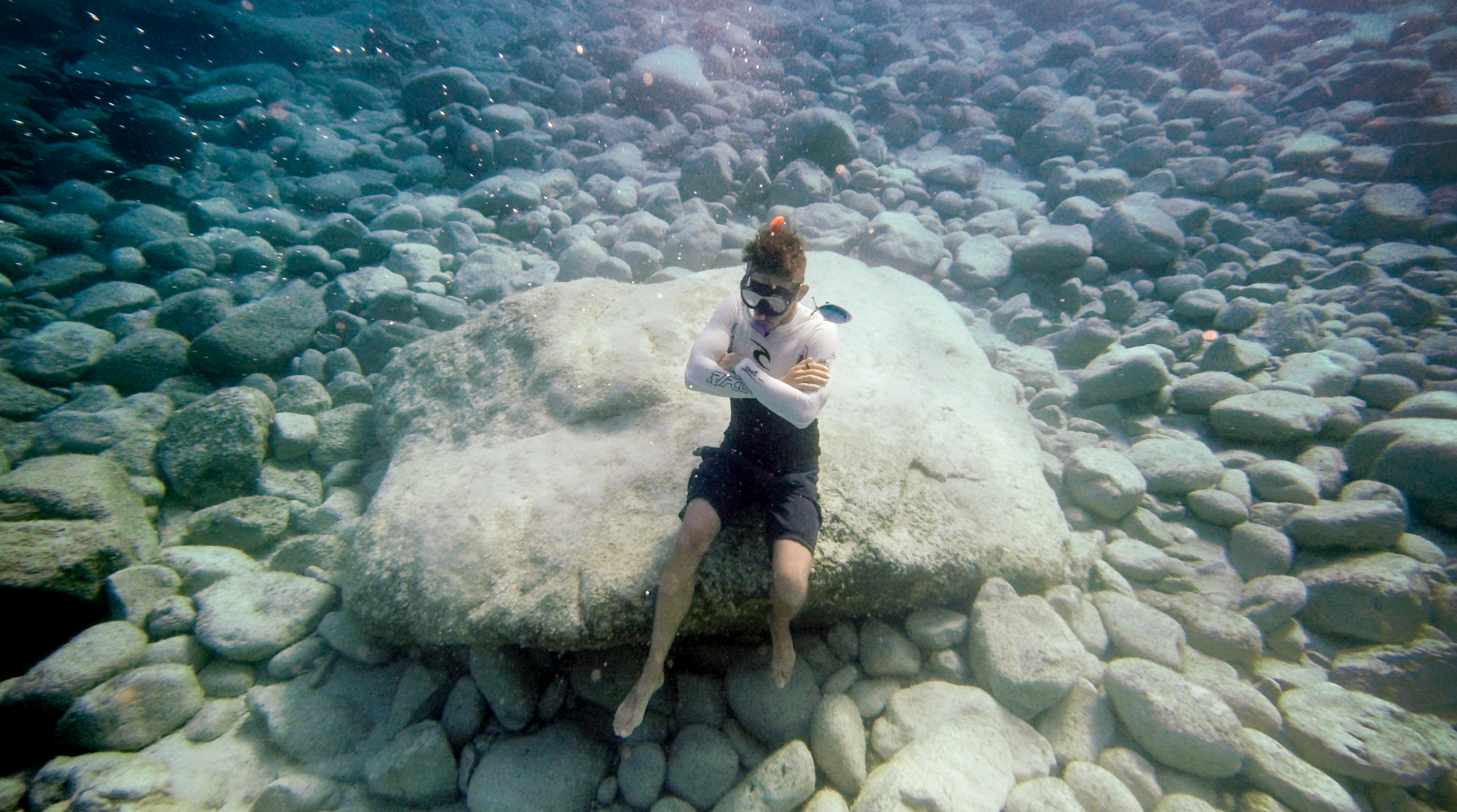 Sebastian underwater